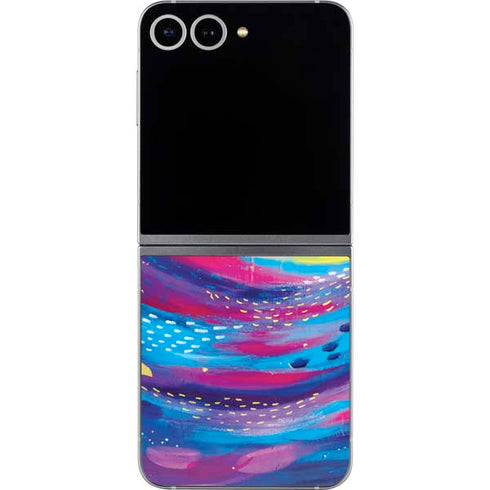 Rainbow Wave Brush Stroke by Etta Vee Galaxy Z Flip6 Skin
